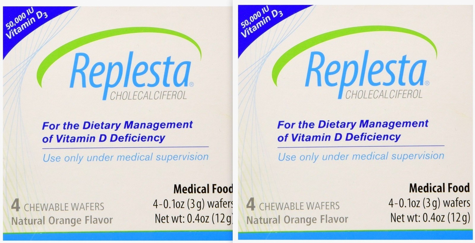 Replesta Wafer 4ct Vitamin D HIGH DOSE (not low dose NX) 50K IU ( 2 pack ) ~