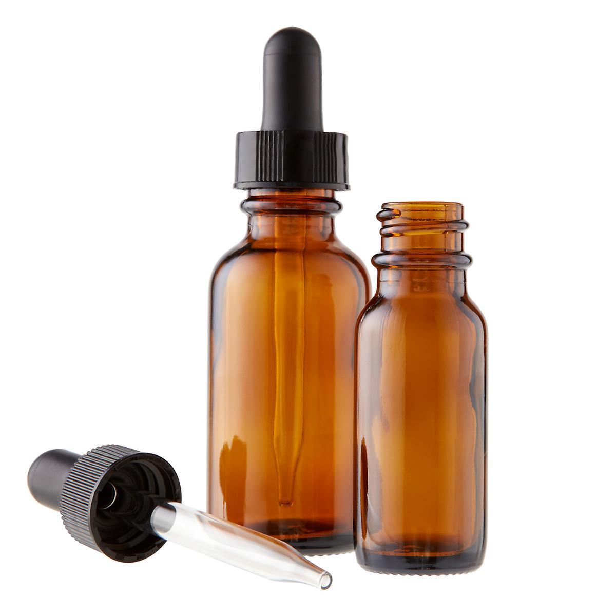 2oz Amber Glass Bottle with Black Dropper – Choose Your Quanity