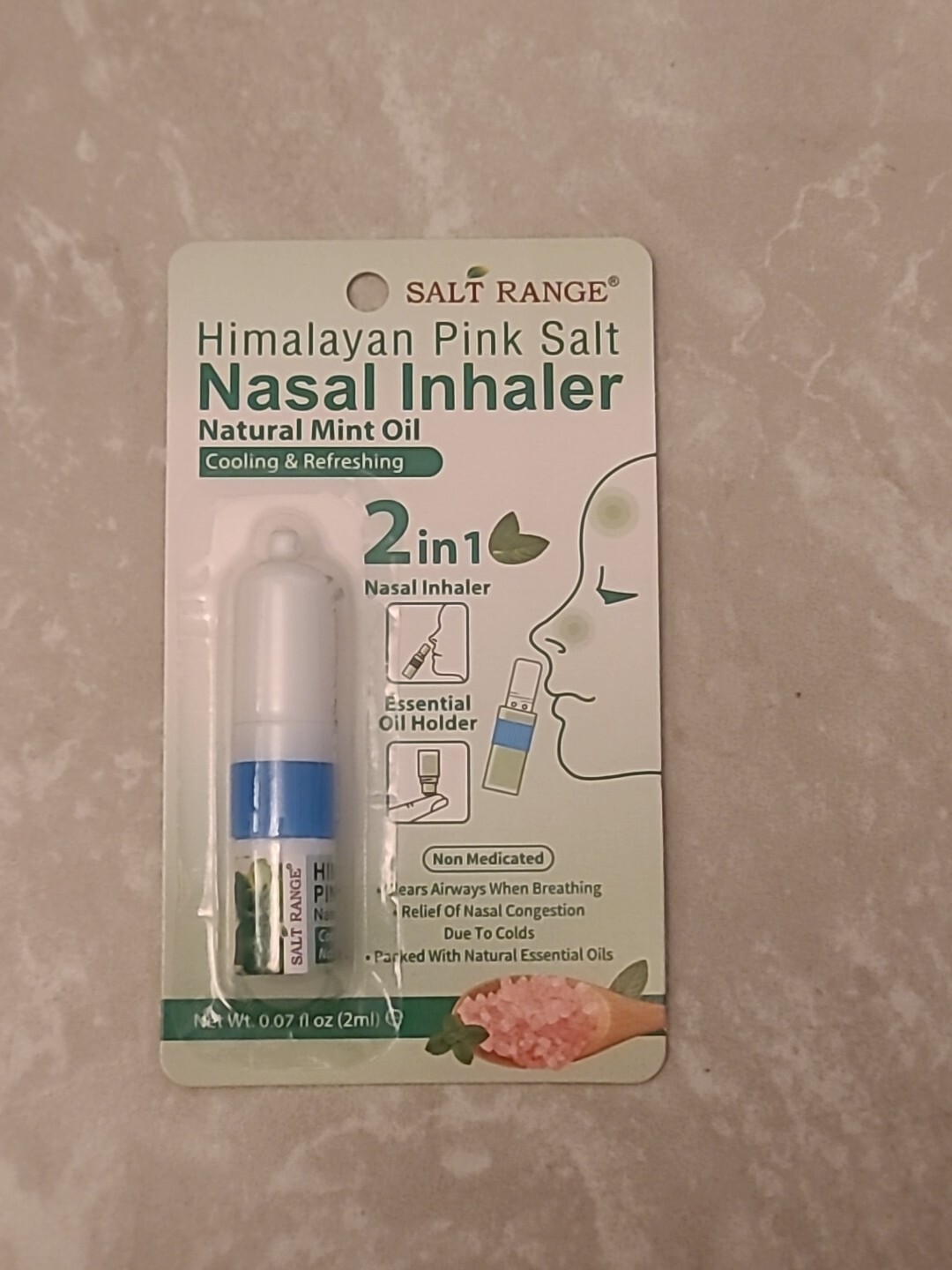 Salt Range Himalayan Pink Salt Nasal Inhaler Natural Mint Oil