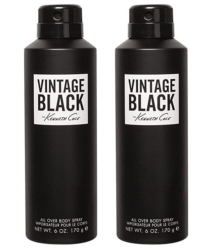 *PACK OF 2* VINTAGE BLACK by Kenneth Cole for Men All Over Body Spray 6 oz 170 g
