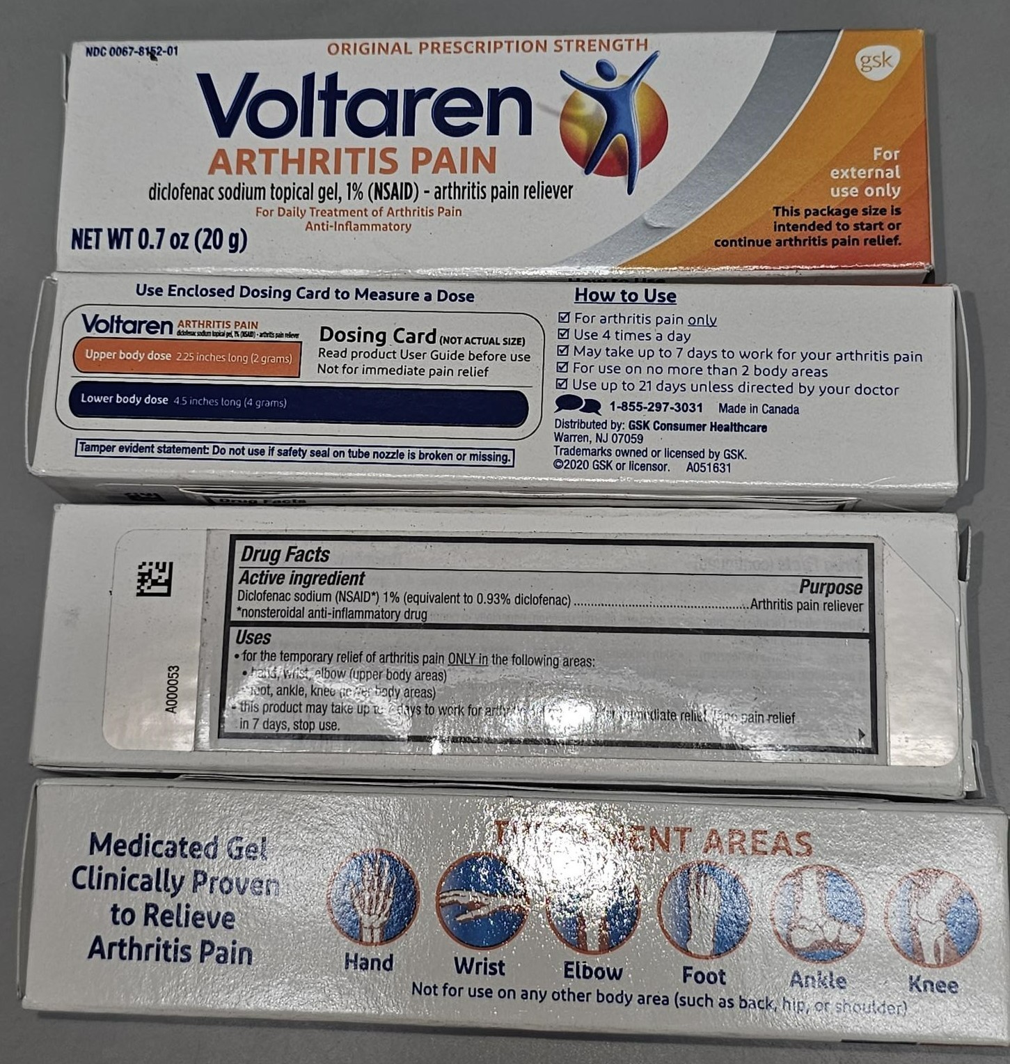 10 X VOLTAREN Daily Arthritis Pain Reliever Original Strength 0.7oz/ea Exp 06/26