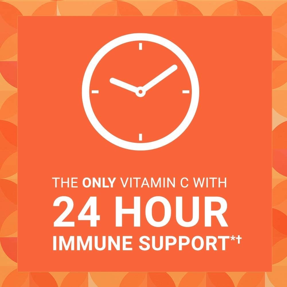 Ester-C Vitamin C 1000 mg Coated Tablets, Immune System Booster Supplement 120ct