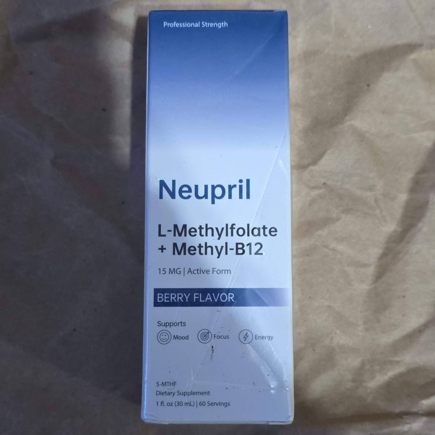 Neupril L-Methylfolate + Methyl-B12 Drops 15mg Berry 1 fl oz EXP 11/2027