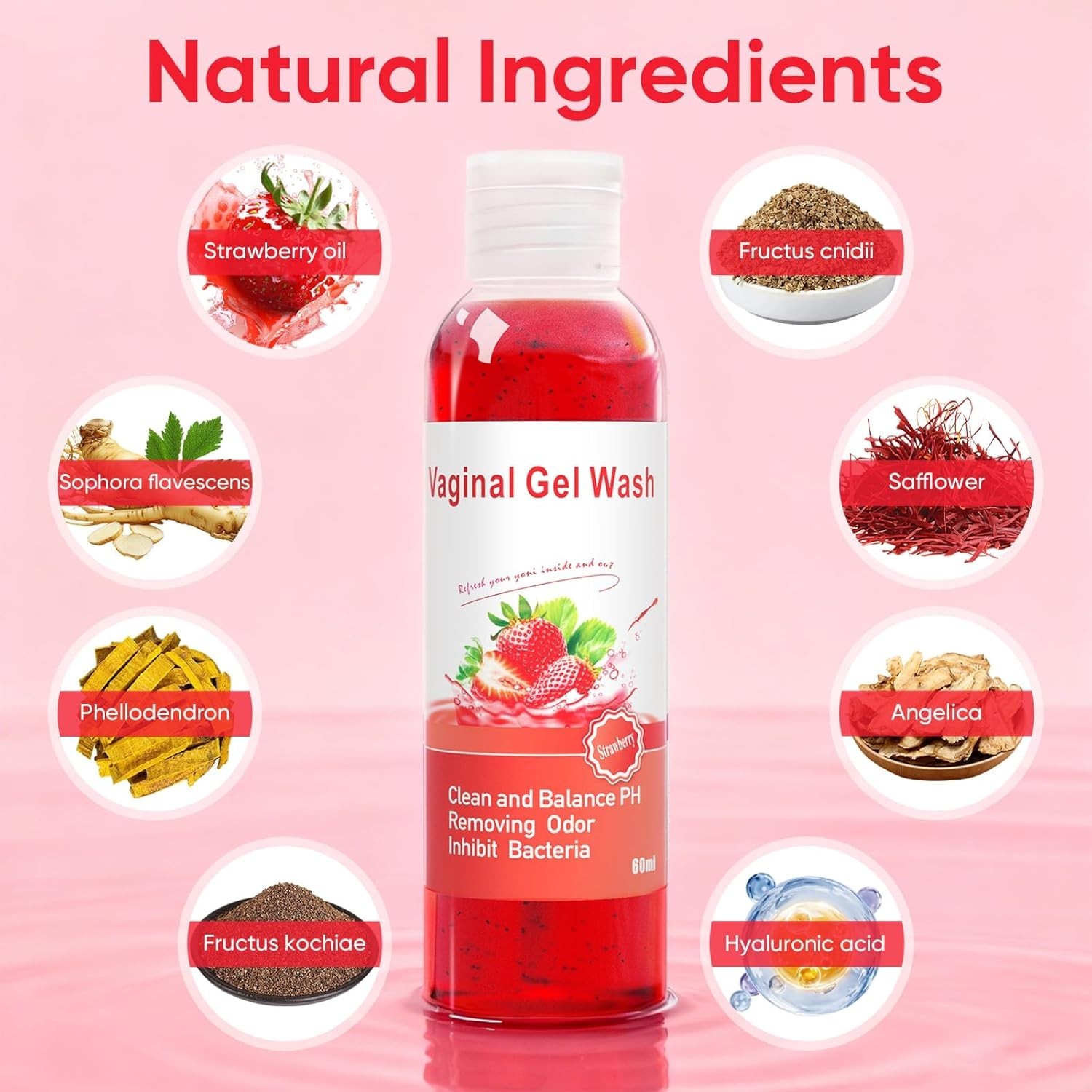 Feminine Wash & Yoni Oil & Soap Set for Women, Strawberry