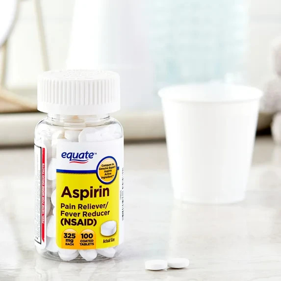 4pk Equate Aspirin 325mg 100ct Pain Reliever Compare to Genuine Bayer Aspirin