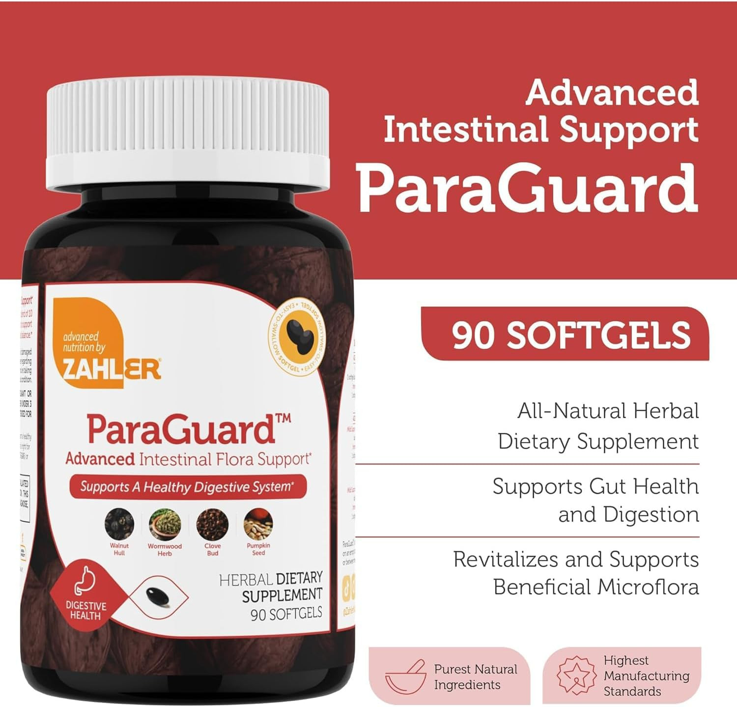 Paraguard – Intestinal Health Support for Busy Adults – Contains Wormwood & Clov