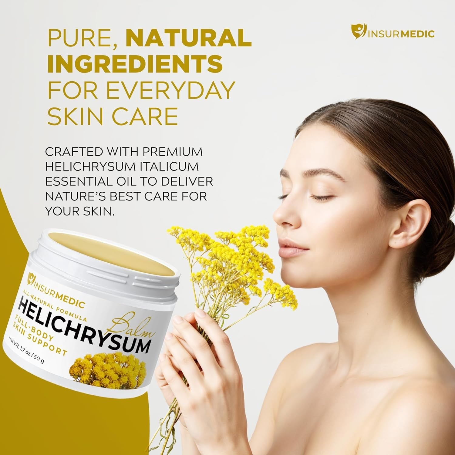 Helichrysum Essential Oil Balm – Helichrysum Italicum Cream for Veins Bruises Ac