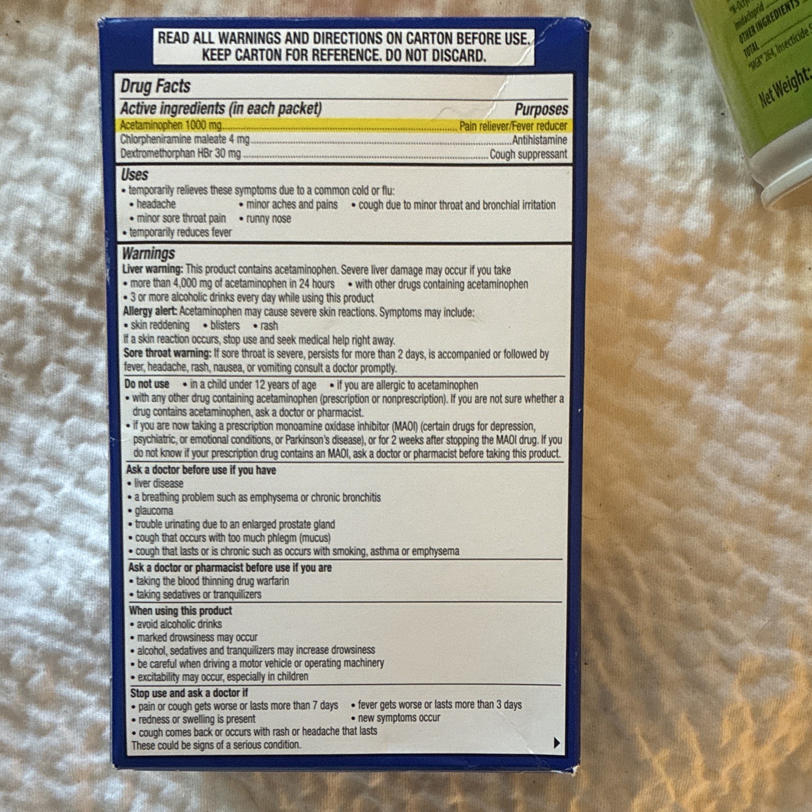 Theraflu Maximum Strength Nighttime Flu Relief Powder Honey Lemon, 6 Packets