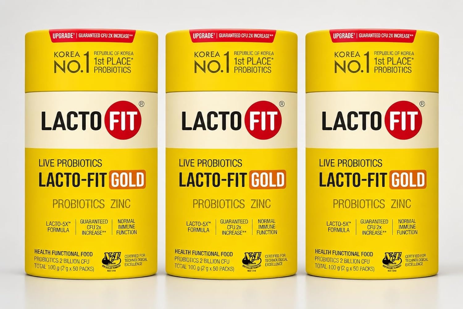 (3-PACKS) LACTOFIT GOLD PROBIOTIC POWDER STICKS (2g x 50 packs) YOGURT & GRAPE