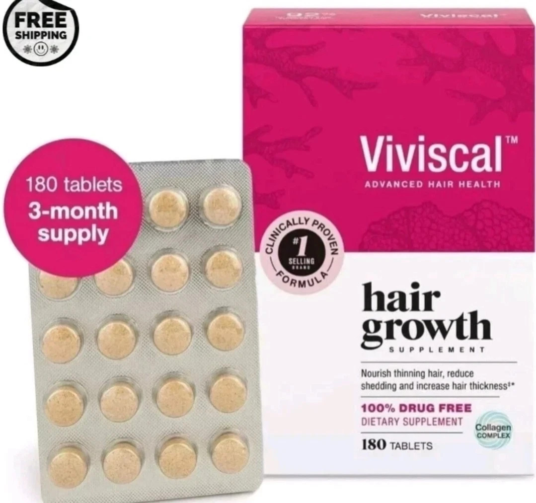 Viviscal Hair Growth Supplement for Women 180 Tablets – 3 Month Supply free ship