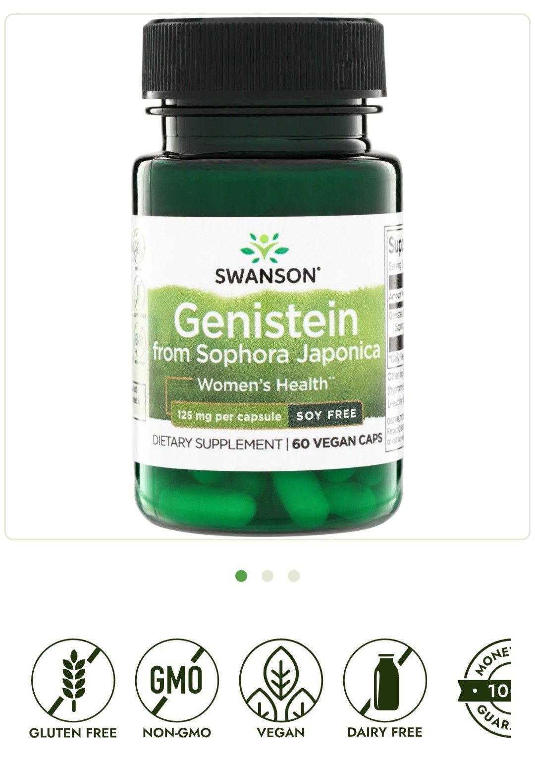 Swanson Genistein from Sophora Japonica 125 mg60 Veg Capsules brand new 2 Avail