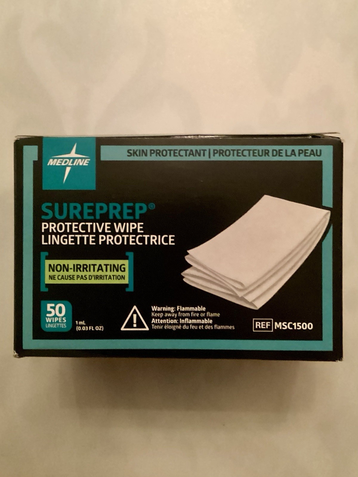 Medline Sureprep Protective Wipe Skin Protectant Box of 48