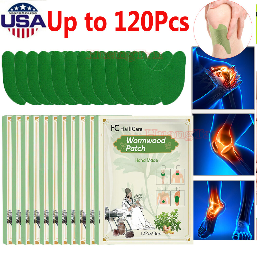 120PCS Knee Relief Patches Sticker Joint Pain Wormwood Ache Plaster Pad Health