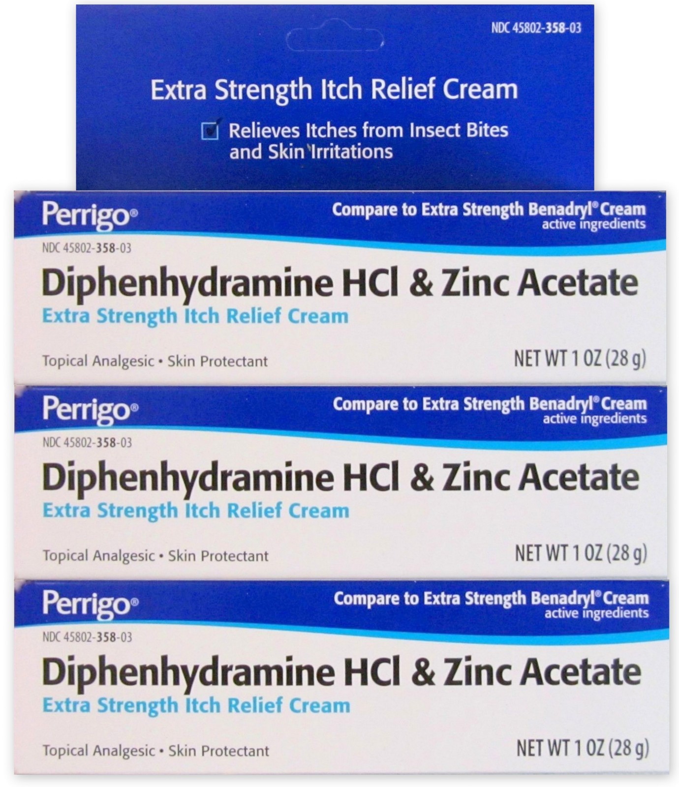 Perrigo Diphenhydramine 2% Extra Strength Itch Relief Cream 1oz ( 3 pack ) ^