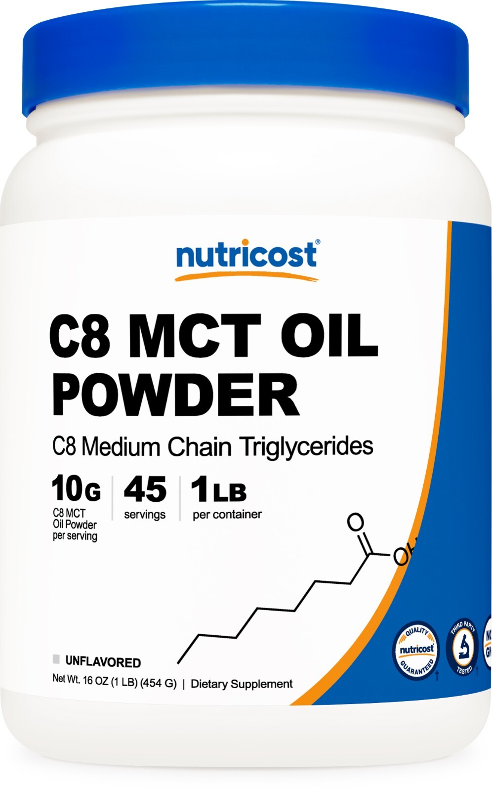 Nutricost C8 MCT Oil Powder 1LB (16oz) – 95% C8 MCT Oil Powder