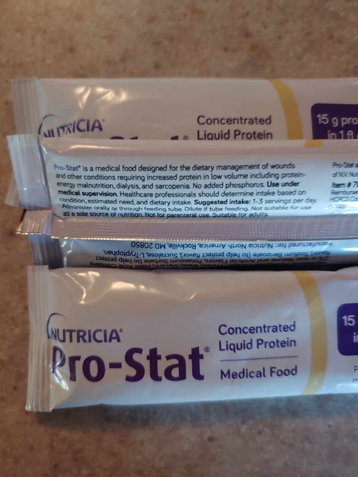28 Packets Nutricia Pro-Stat Concentrated Liquid Protein Vanilla @1 fl oz Pouch