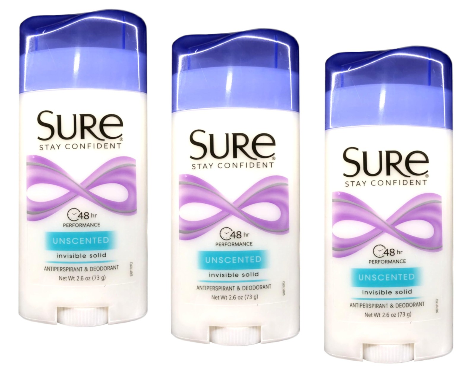 Sure Deodorant 2.6oz Invisible Solid Unscented (Pack of 2.6 Ounce 3)