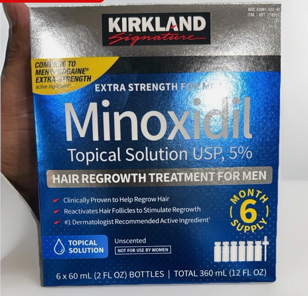 Kirkland Minoxidil 5% Extra Strength Men Hair Regrowth Solution 6 Month Original