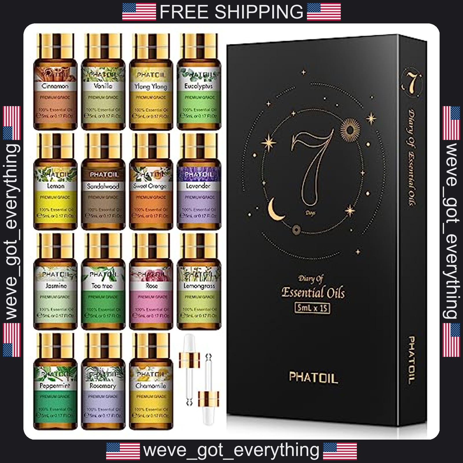 15 Pack Essential Oil Set for Aromatherapy and DIY Crafts