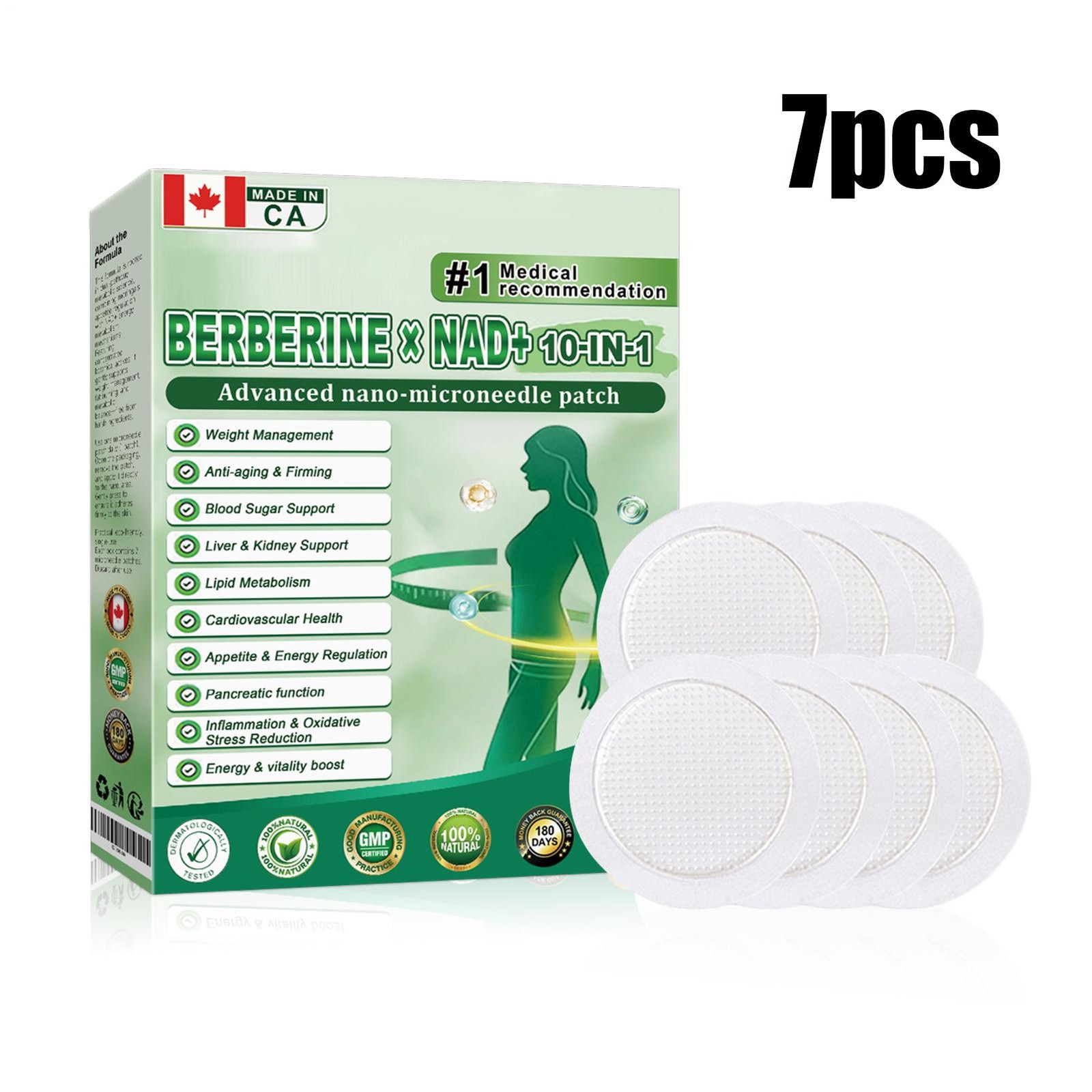 Berberine X N A D + 10 -in -1 Advanced Nano Microneedle Patch
