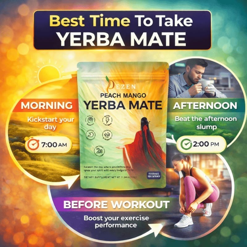 DEZEN Yerba Mate Tea Peach Mango | Herbal Tea | Natural Fruit Tea 30 Servings