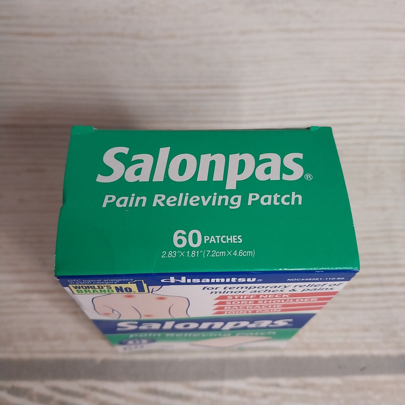 New! Salonpas Pain Relieving Patches Works For 8 Hours 60 Per Box Exp. 02/2028 ~