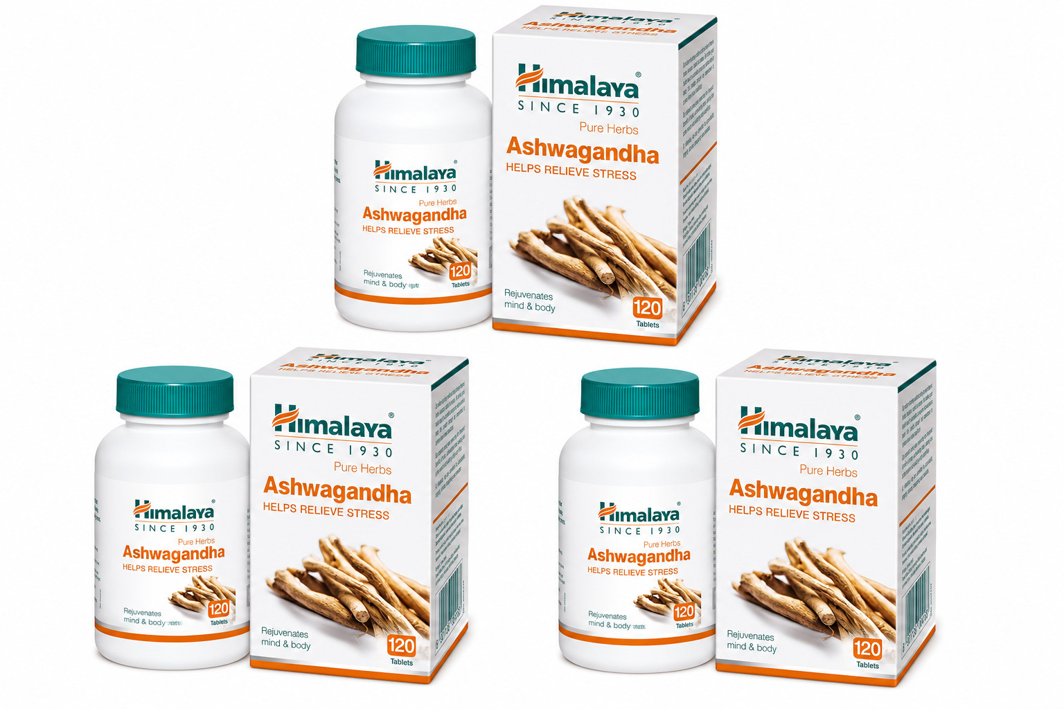 Himalaya Ashwagandha Stress Relief Tablets 3 x 120 Mind & Body Wellness