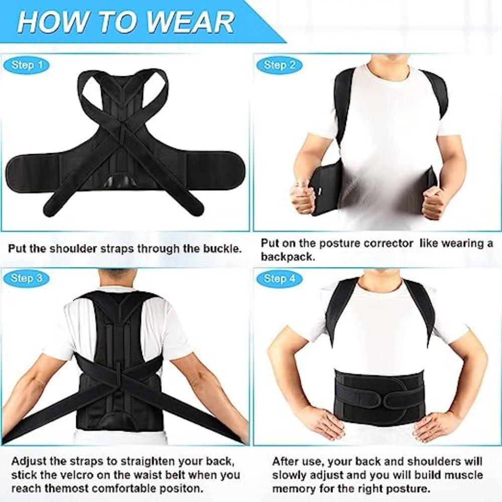 Posture Corrector For Men Premium Adjustable Upper Back Straightener easy to use
