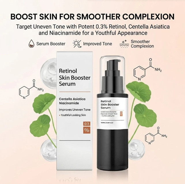 5X Retinal Skin Booster Serum,Beginner Friendly, Non Irritating,Retinol for Face