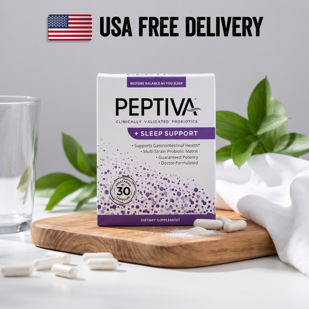 PEPTIVA Sleep Support Vegetarian Probiotics – 30 Capsules – FREE Delivery in USA