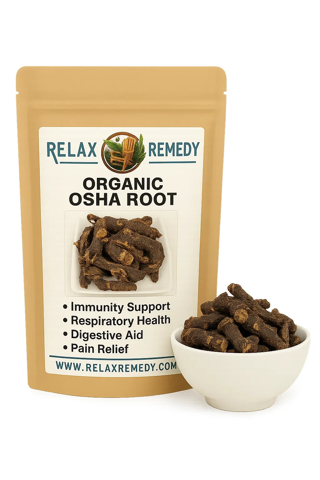 Whole Osha Root – 100% Pure, Non-GMO Ligusticum Porteri, Respiratory USA Wild