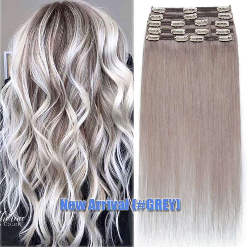 BODY WAVE double weft Clip In Virgin Human Hair Extensions Full Head Thick 170G+