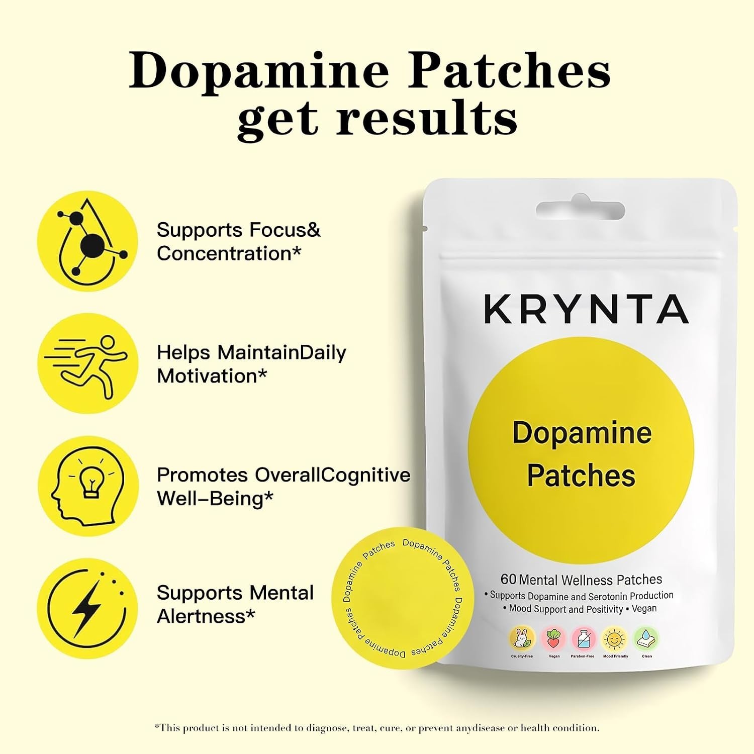 Extra Strength Dopamine Patches – 2 Supply, 60 Count with Lemon Flavor