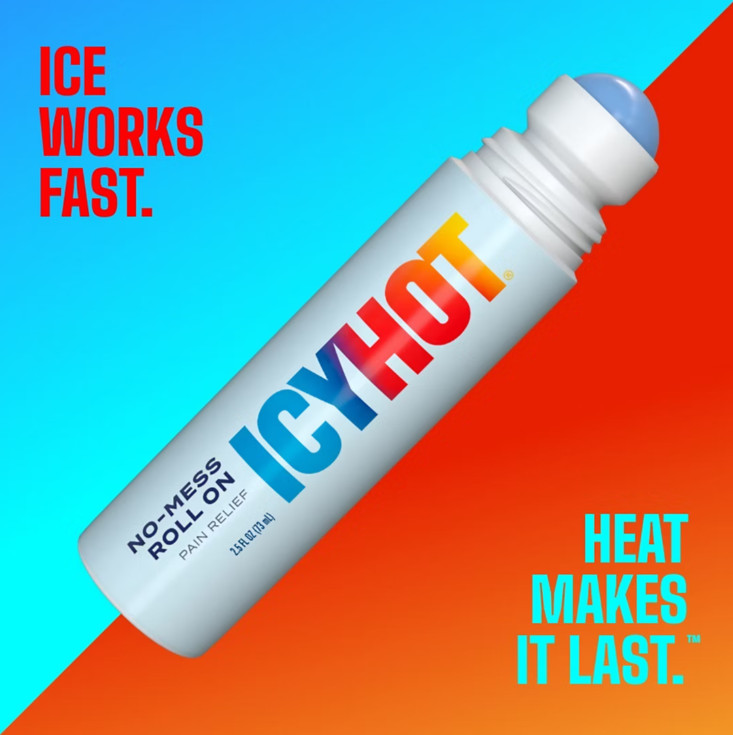 Icy Hot Medicated Pain Relief Roll-On No Mess Fast Acting Relief 3 Pack 2.5 oz