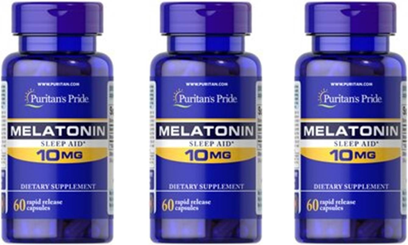 Melatonin 10 Mg 3 Bottles X 60 = 180 Rapid Release Capsules made in USA