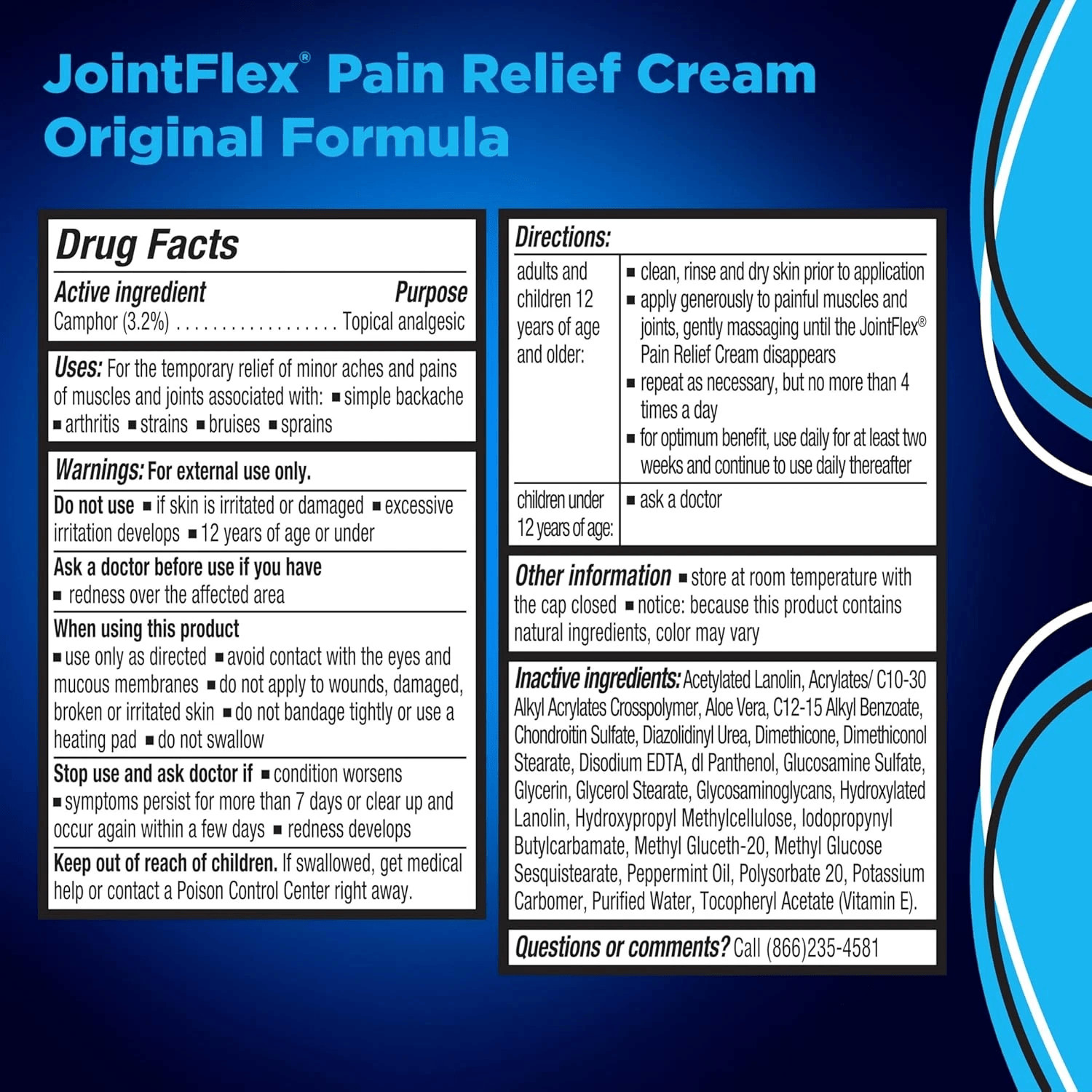 4 Pack JointFlex Arthritis Pain Relief Cream, Pleasant Scent, 4 oz