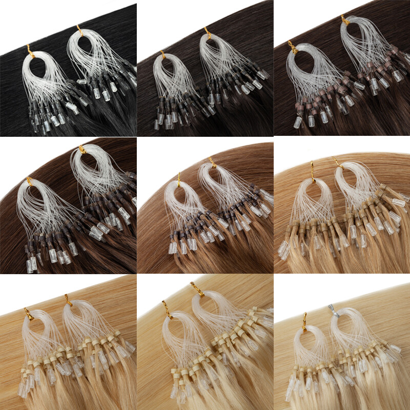 THICK 100% Remy Human Hair Extensions Micro Loop Ring Bead 16 18 20 22 inch ASP