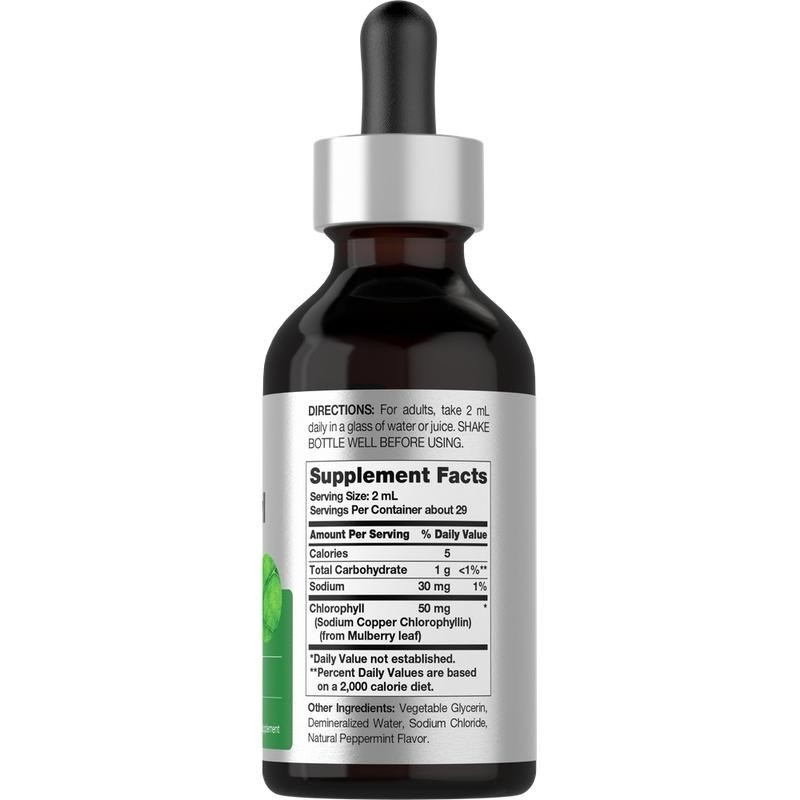 59ml Natural Peppermint Chlorophyll Liquid Drops Vegan Gluten Free Supplement
