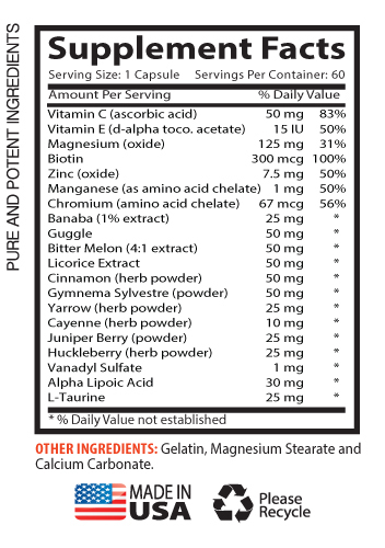 Blood Sugar Support Dietary Supplement (3 Bottles)