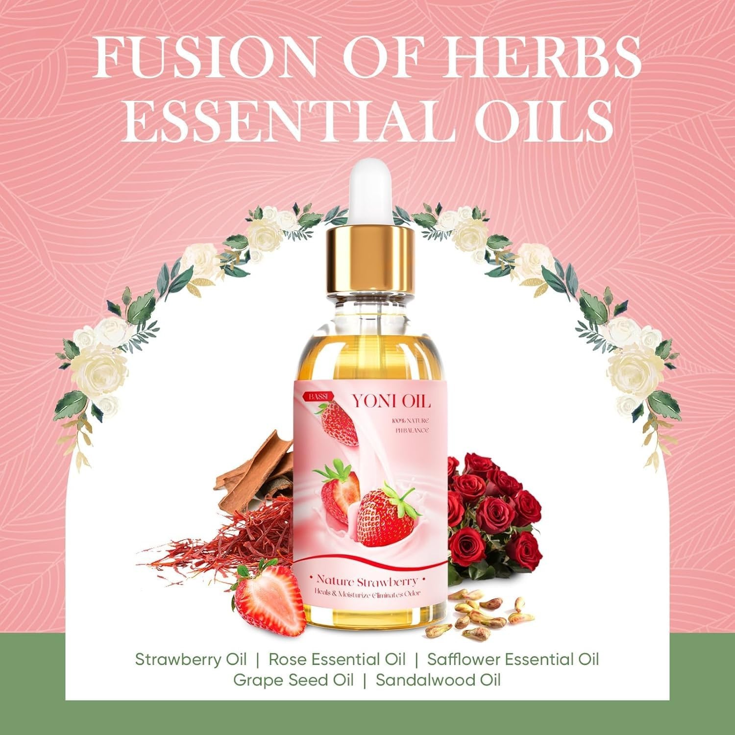 Feminine Wash & Yoni Oil & Soap Set for Women, Strawberry