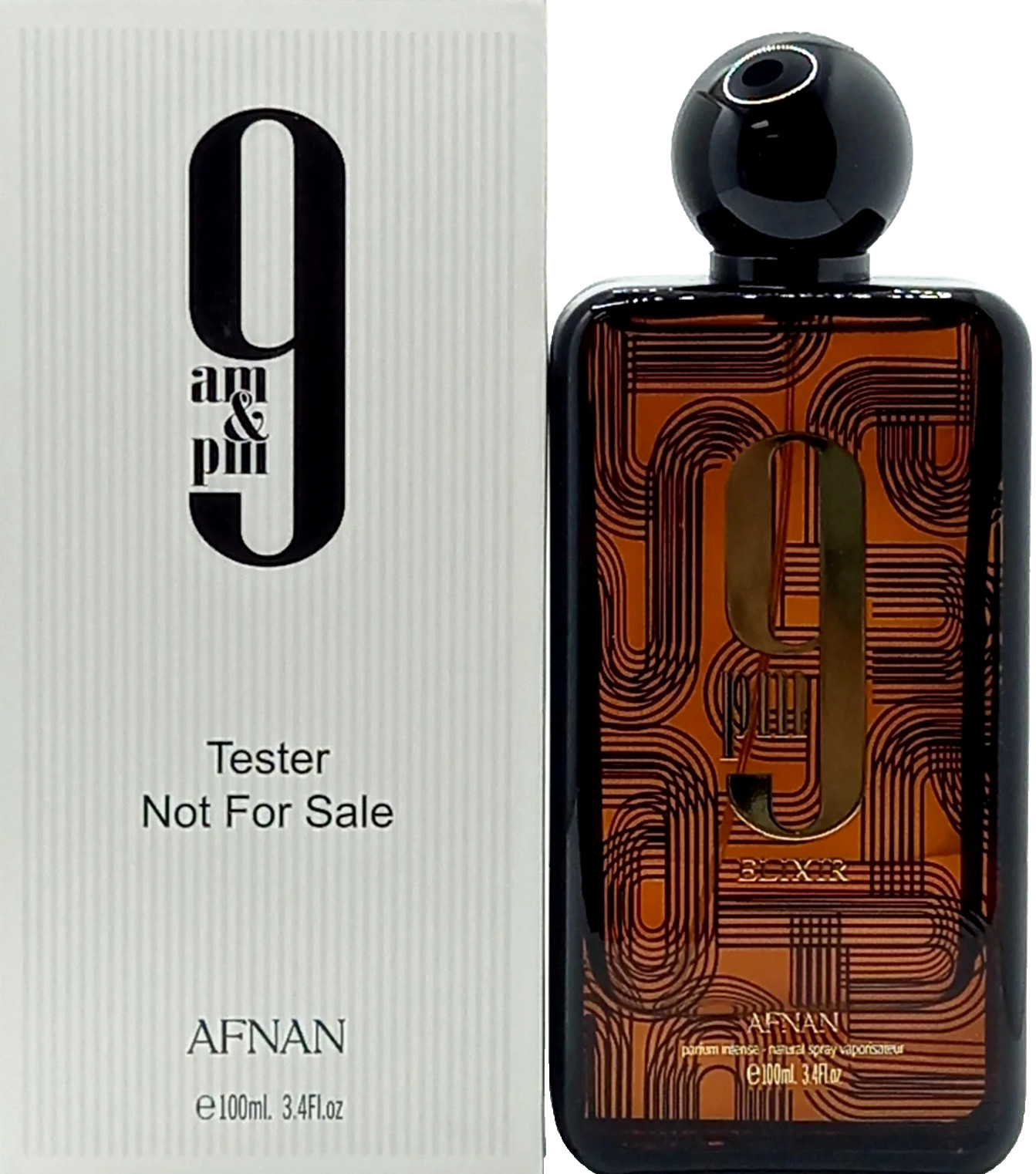 Afnan 9PM Elixir Parfum Intense Spray Unisex 3.4 Oz / 100 ml