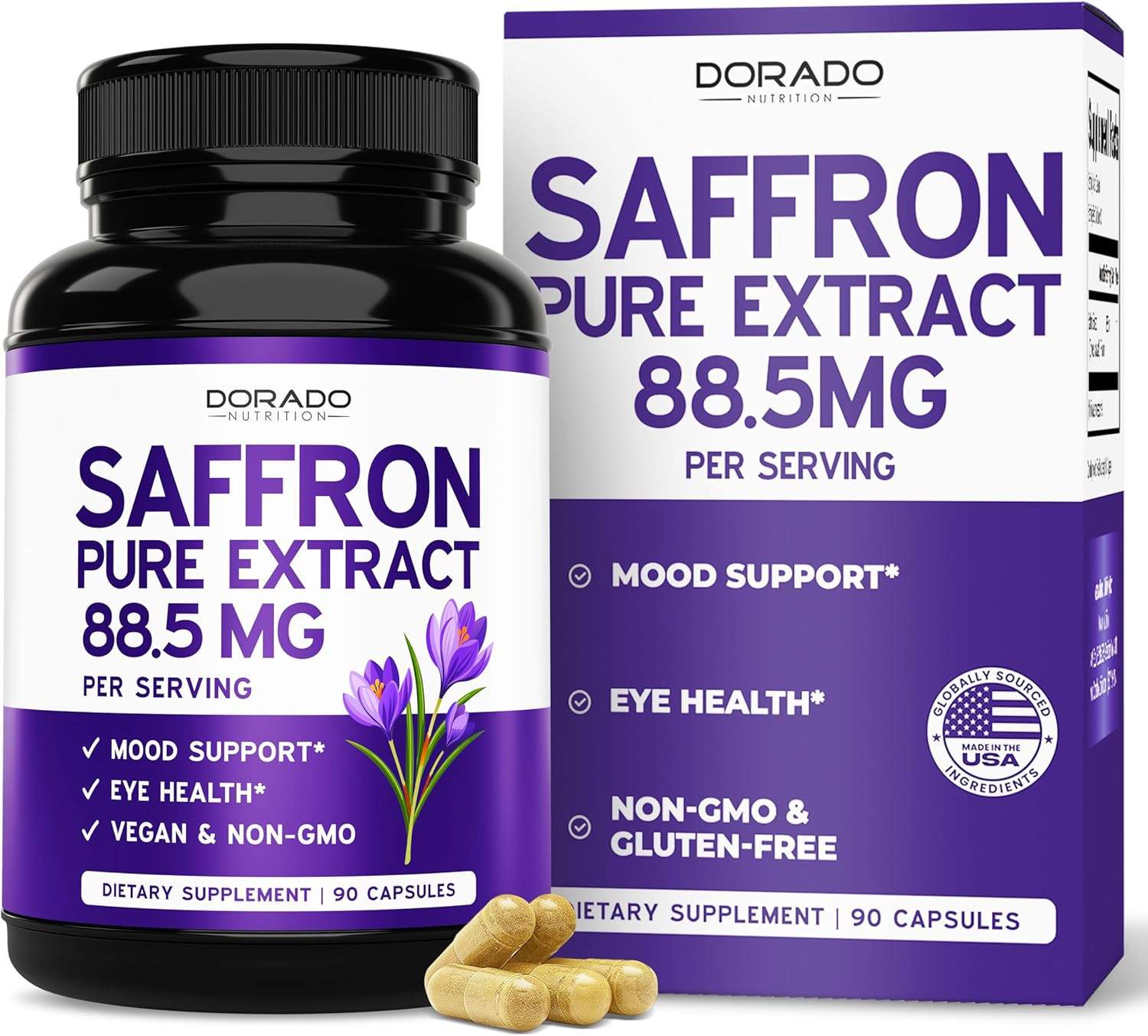 Dorado Saffron Supplement Nutrition 3 Month Supply Pure 88.5Mg Extract Women Men