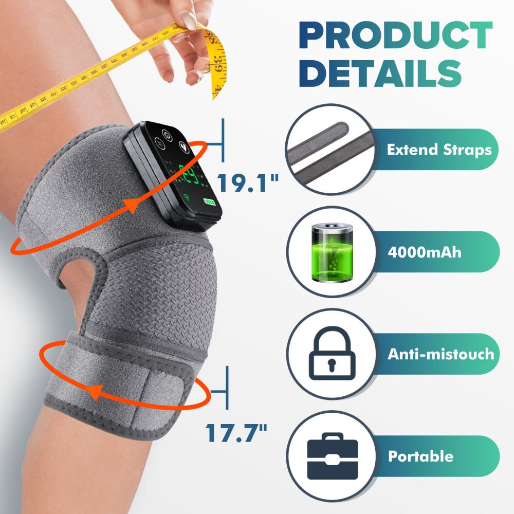 Electric Knee Massager Massage Pad with Heat Joint Pain Relief Blood Circulation