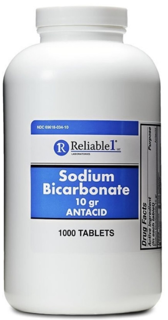 Sodium Bicarbonate 650 mg 1000 Antacid Tablets Heartburn Relief Reiliable1