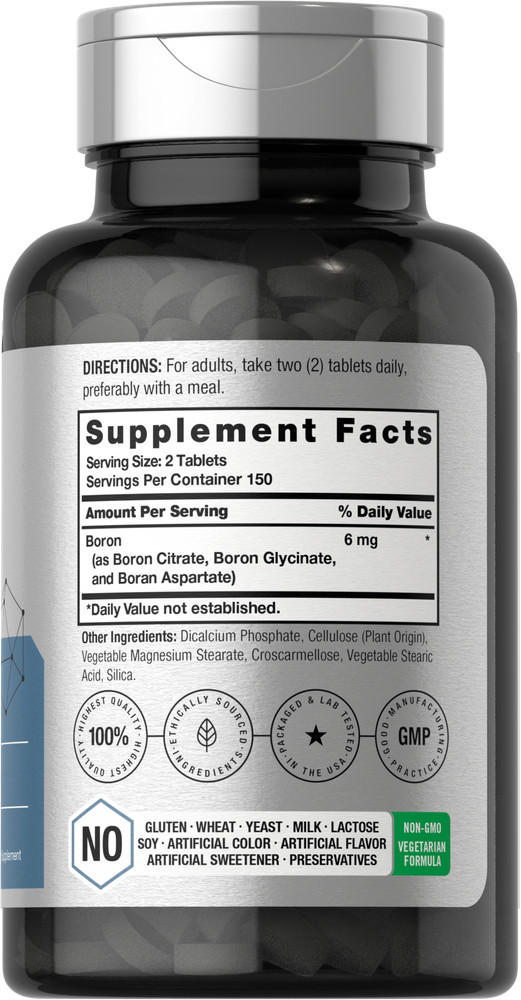 Triple Boron Complex 6 mg Supplement | 300 Tablets | Triple Action | by Horbaach