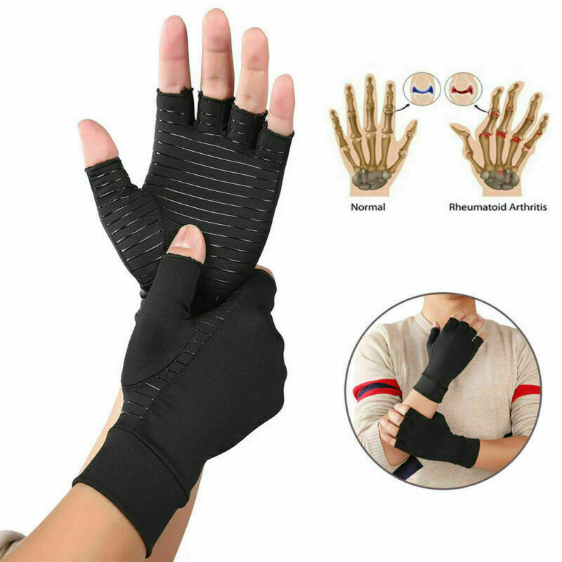 Copper Compression Arthritis Gloves Hand Support Joint Pain Relief wrist brace