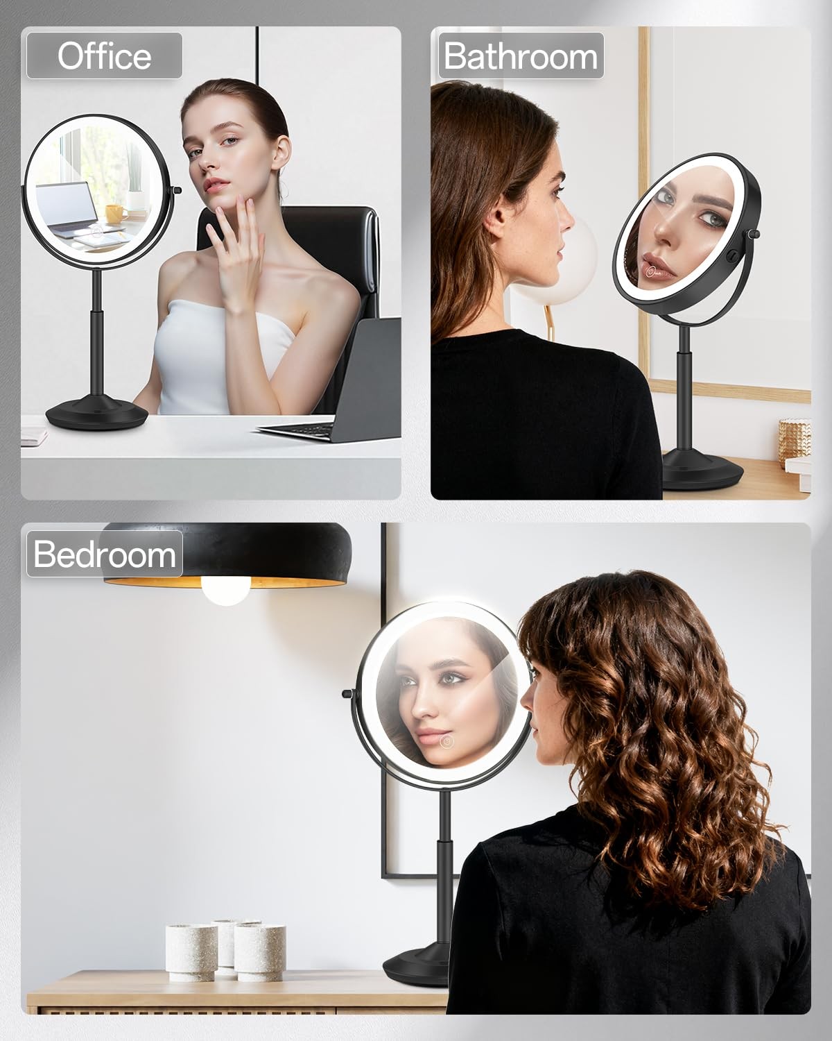 30X/1X Makeup Mirror with Lights, Height Adjustable Lighted Magnifying Vanity…