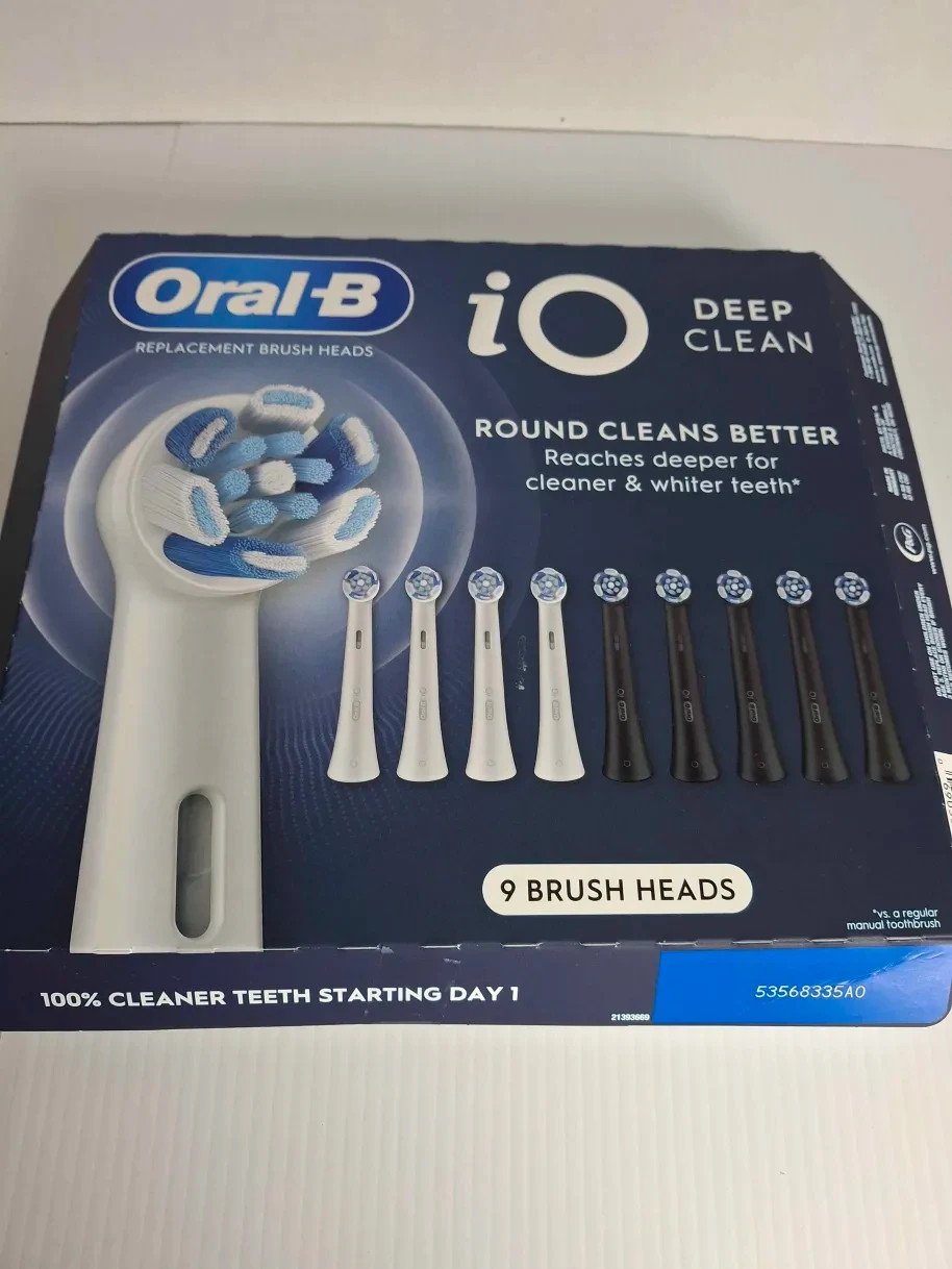 Oral B Replacement Brush Heads iO Deep Clean Round 9 Pack New Open Box