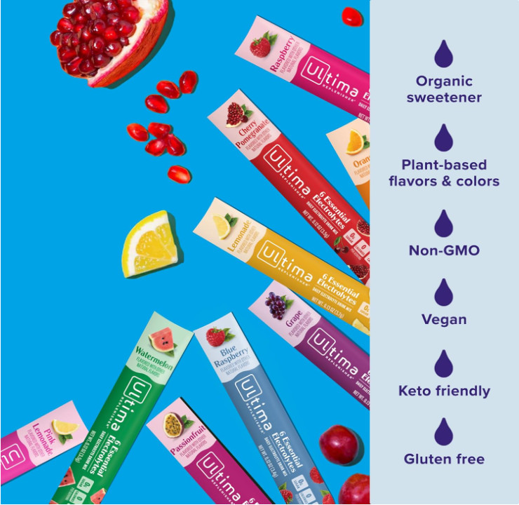Ultima Replenisher Electrolyte Variety Pack, 36 Stick Packs, Sugar Free
