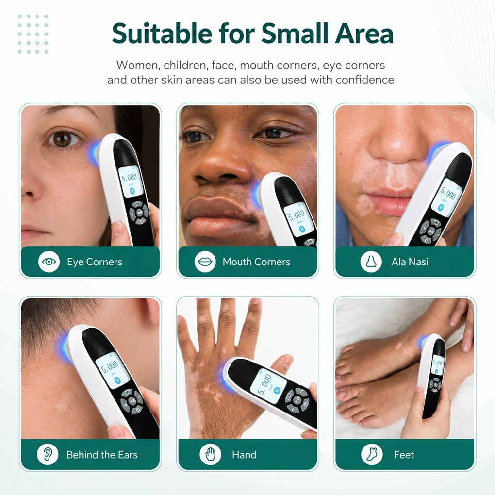 Handheld 308nm UVB Phototherapy Light for Face and Body Skin Wellness Home Use